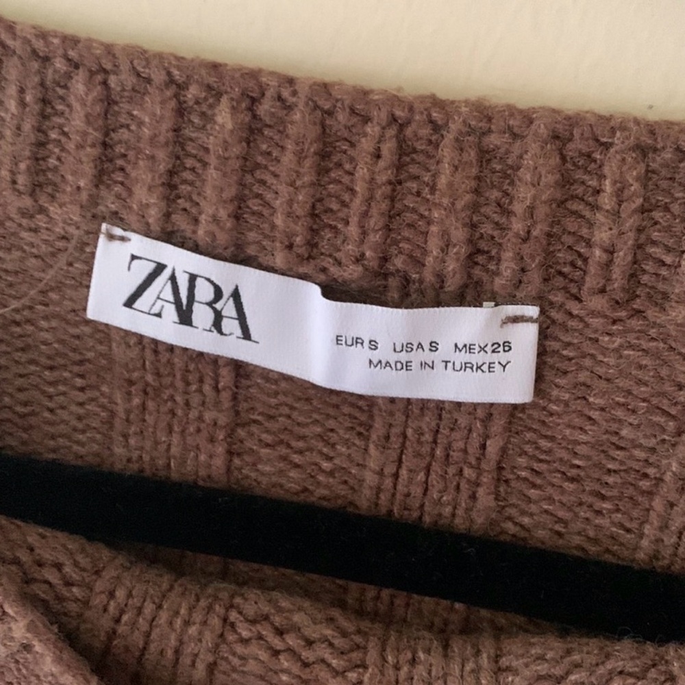 Zara Brown Ribbed Sweater - Picture 7 of 8